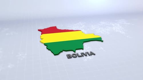 Bolivia Map With Flag