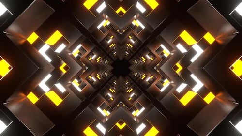 Orange And White Movement Through Moving Neon Shapes Background Vj Loop In 4K
