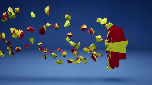 North Macedonia Map Formation with Flag Animation