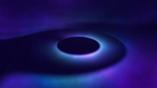Neon blue purple circular seamless looping animation. Moving circles throwing out bursts of energy