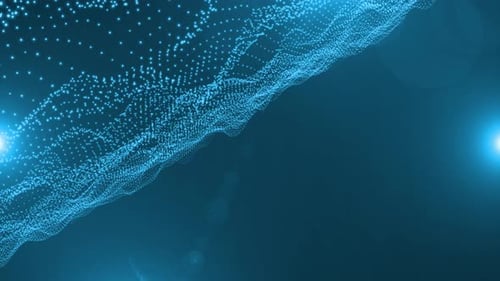 Abstract Blue Particle Wave Loop Background