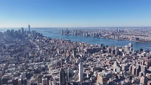 New York Skyline At Manhattan In New York United States.