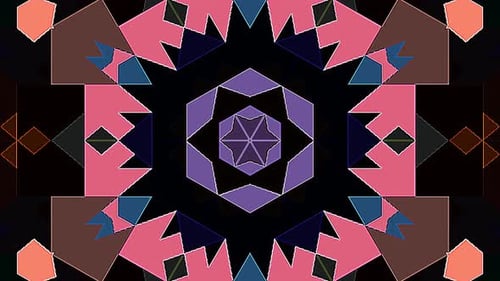 Dynamic Geometric Kaleidoscope Pattern Looping Background