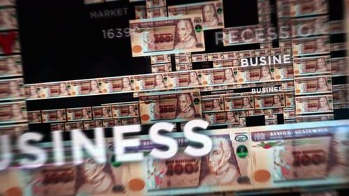 Guatemala quetzal money banknotes seamless loop flight