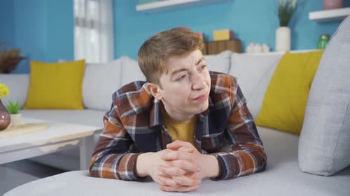 Unhappy young man.