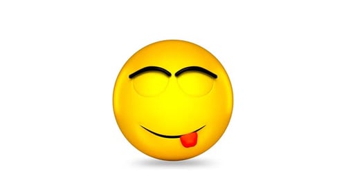 3D Animated Yellow Emoji Licking Lips