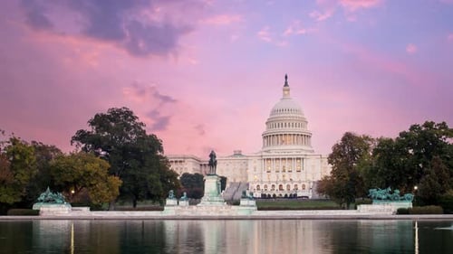 Time lapse of the United states capitol building, Washington DC, USA.