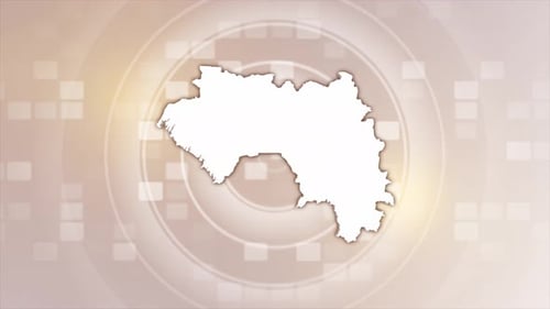 Map Outline Reveal Animation with Geometric Background