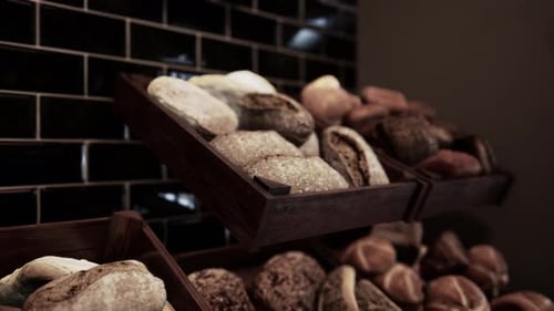 Assorted Trays of Bread in Store