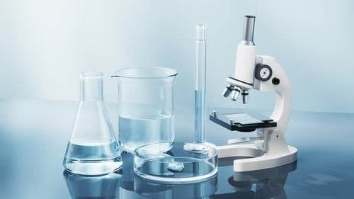 Clean 3D Scientific Lab Equipment and Microscope