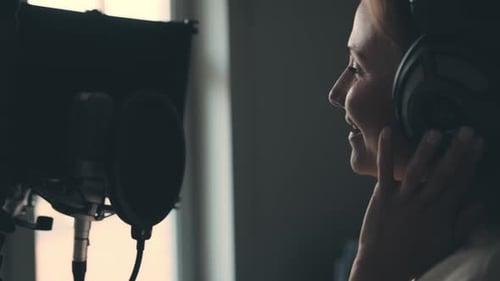 Girl in Recording Studio