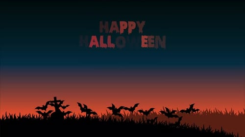 Fond de nuit de joyeux Halloween avec des chauves-souris 4K