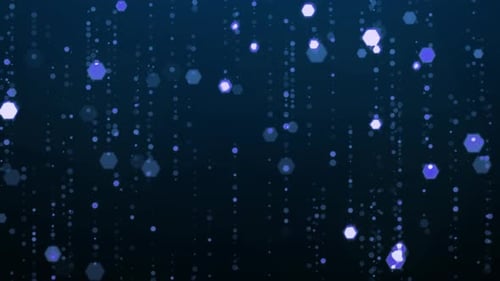 Blue glitter glowing particles falling in soft shimmering motion