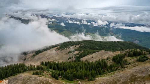 Timelapse, Clouds and Fog Inversions Above Green Mountain Hills