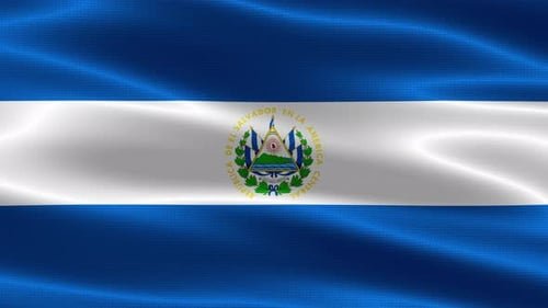 Realistic Waving Flag of El Salvador Loop