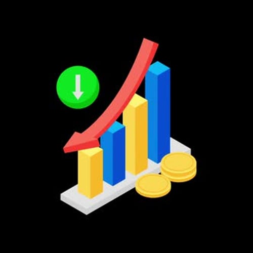 Financial Loss and Declining Bar Chart Animation