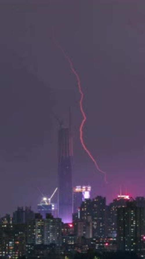 Vertical View Of City Lightning, China