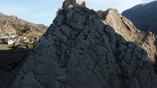 Detail of Kahta Castle in Adıyaman, Located on the route of Nemrut Mountain National Park in Turkey