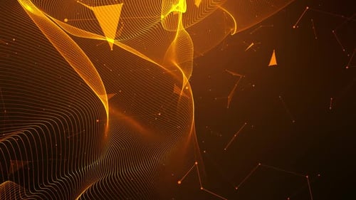 Dynamic Abstract Waveform with Digital Plexus Network Background