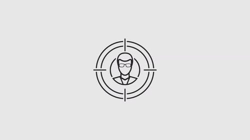 Flat Design Target Icon with Person Focus Animation