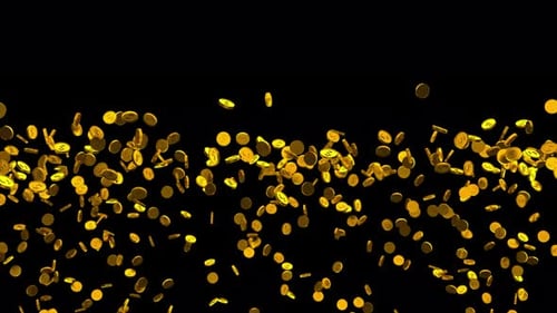 Falling Gold Coins Animation Overlay