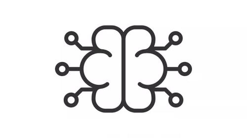 AI brain ui icon line animation