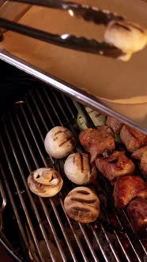 Grilled Kebabs with Mashrooms