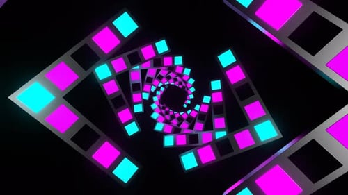 Cyan And Pink Slow Strobe Spiral Tunnel Background Vj Loop In 4K
