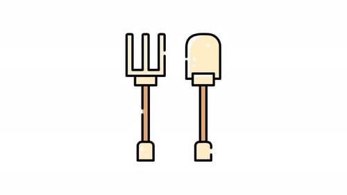 Animated Flat Design Garden Tools Icon