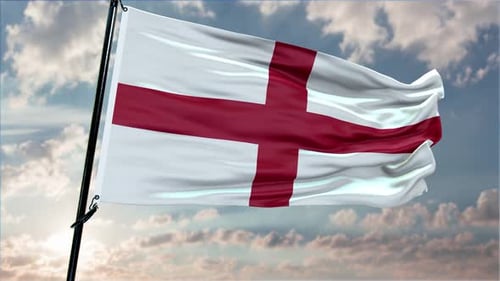 England National Flag Waving in Realistic 3D Animation