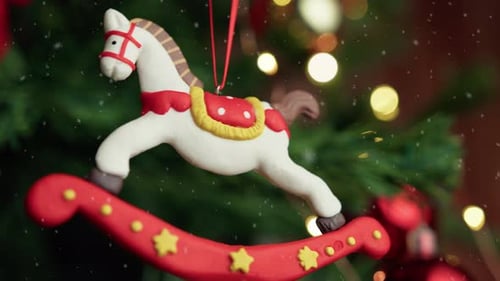 Carousel Horse Decoration on a Christmas Tree