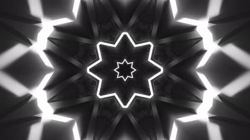 Black And White Endless Digital Tunnel