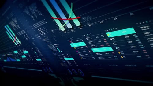 Dynamic Digital Financial Data Dashboard Animation