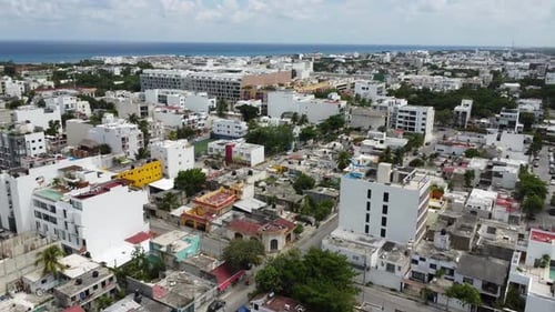 Streets of the Mexican resort town of Playa Del Carmen