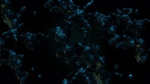 Abstract Fluid Blue Organic Liquid Glow Motion Background