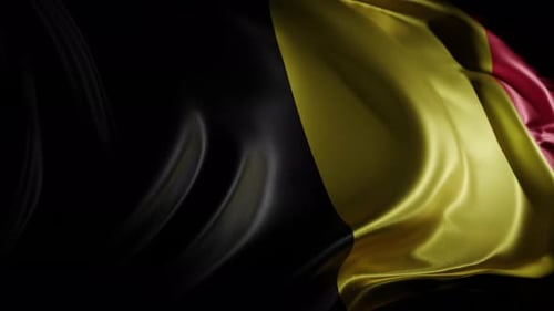 Elegant Waving Belgium Flag Animation
