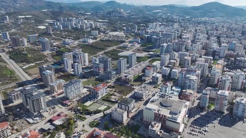 Aerial Video City on the Mediterranean Coast Captured Aerially with Stunning Ocean Backdrops