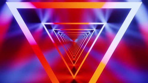 Fond de boucle Vj du tunnel triangulaire avec des couleurs chaudes HD