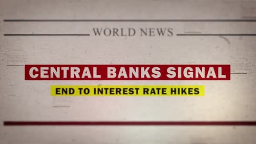 End To Interest Rate Hikes Newspaper Style Headline Titles