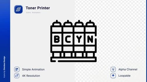 Animated Toner Printer Ink Cartridge Icon