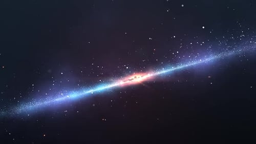 Space Background with Shimmering Nebula and Glowing Particles