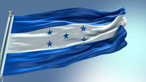 Realistic 3D Animation of Waving Honduras Flag