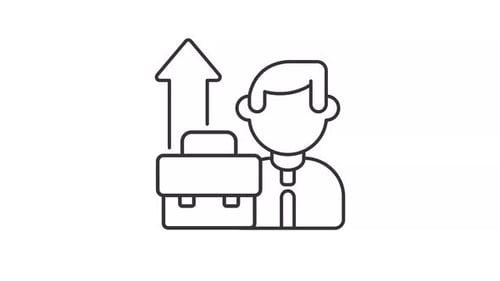 Minimalist Line Icon Animation of Career Growth and Professional Progress