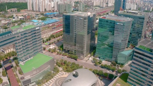 Vista aérea de Sangam-dong en Seúl, Corea del Sur, centro de radiodifusión