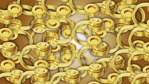 Abstract Golden Headphones Seamless Loop Background Animation