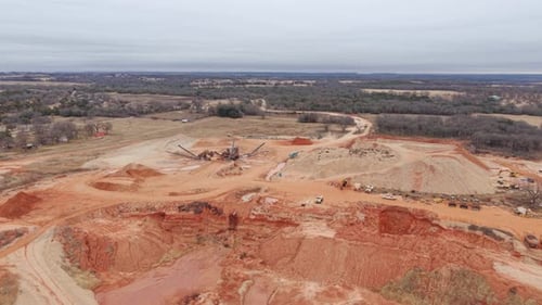 Aerial mining operation with heavy