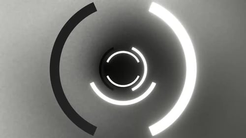 White Abstract Neon Half Ring Strobe Background Vj Loop In HD