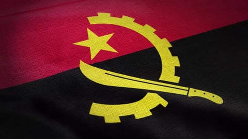Angola National Flag Waving Fabric Texture Animation