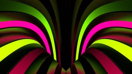 Circle Moving Pink And Lime Neon Lines Background Vj Loop In 4K
