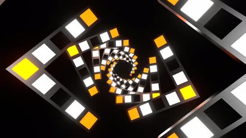 Orange And White Slow Strobe Spiral Tunnel Background Vj Loop In 4K